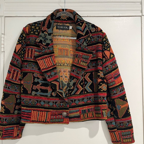 Vintage 80s 90s Multicolor Southwestern‎ Moto Style Jacket Sz. S - Picture 3 of 9